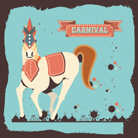 carnival horse vintage icon vector illustration designのイラスト素材