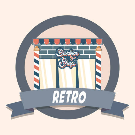barber shop retro shopping vintage label vector illustrationのイラスト素材
