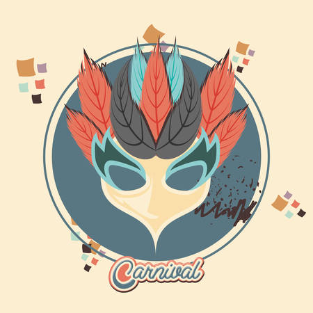 carnival mask vintage icon vector illustration designのイラスト素材