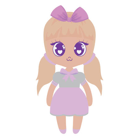 anime girl wearing a costume over white background, vector illustrationのイラスト素材