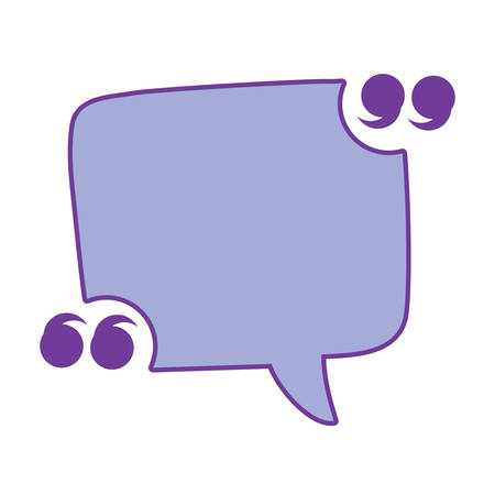 square speech bubble and quotation marks over white background, vector illustrationのイラスト素材