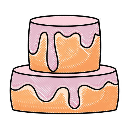 Sweet cake icon over white background, vector illustrationのイラスト素材
