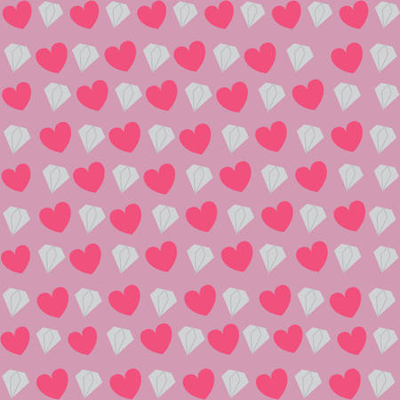 background of diamonds and hearts pattern, vector illustrationのイラスト素材