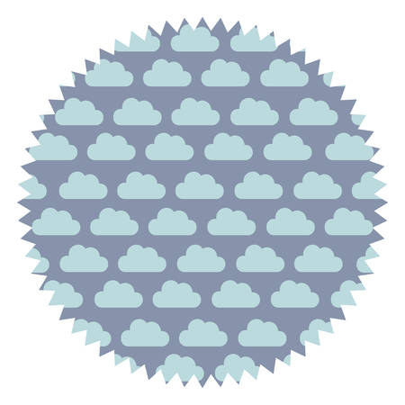 seal stamp with clouds pattern over background, vector illustrationのイラスト素材