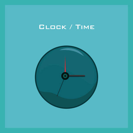 minimalism clock icon over background, colorful design. vector illustration