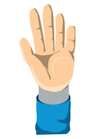 open hand icon over white background, vector illustrationのイラスト素材