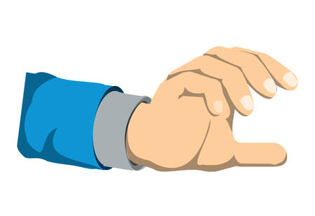 human hand icon over white background, vector illustrationのイラスト素材