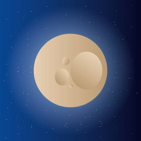 moon icon over blue space background, colorful design. vector illustrationのイラスト素材