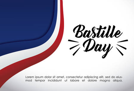 Bastille day design over france flag background, vector illustrationのイラスト素材