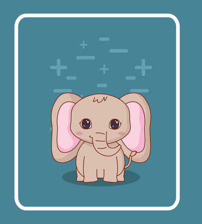 cute elephant icon over blue background, colorful design. vector illustrationのイラスト素材