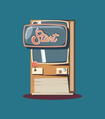 arcade machine icon over blue background, colorful design. vector illustrationのイラスト素材
