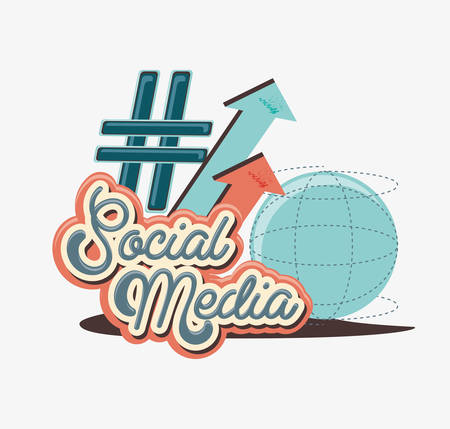 social media marketing numeral symbol vector illustration designのイラスト素材