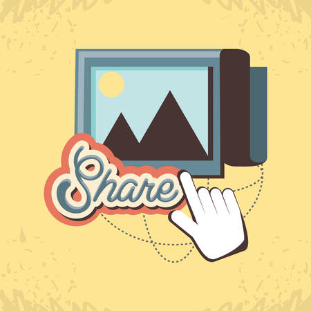 social media marketing with image vector illustration designのイラスト素材