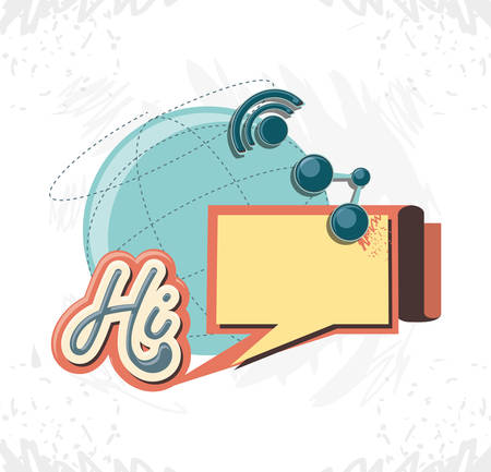 social media marketing with world planet vector illustration designのイラスト素材