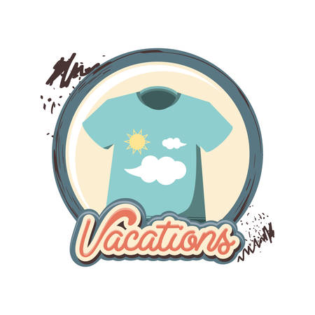 travel vacation t-shirt with clouds vector illustration designのイラスト素材