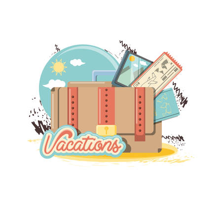 travel vacations set icons vector illustration designのイラスト素材