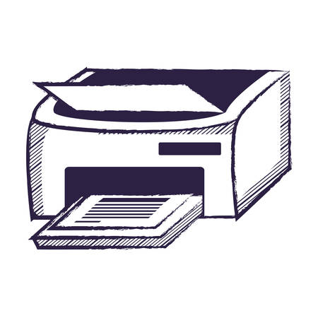 printer machine icon over white background, vector illustrationのイラスト素材