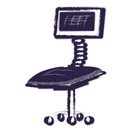 desk chair icon over white background, vector illustrationのイラスト素材