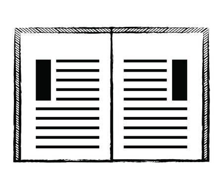 open notebook icon over white background, vector illustrationのイラスト素材