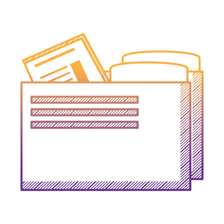 documents and folder over white background, vector illustrationのイラスト素材