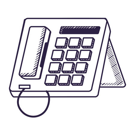 office phone icon over white background, vector illustrationのイラスト素材