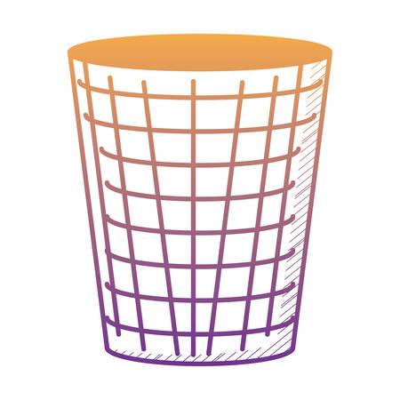 trash bucket icon over white background, vector illustrationのイラスト素材