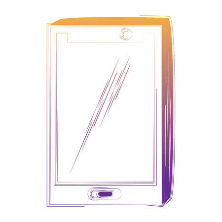 cellphone device icon over white background, vector illustrationのイラスト素材