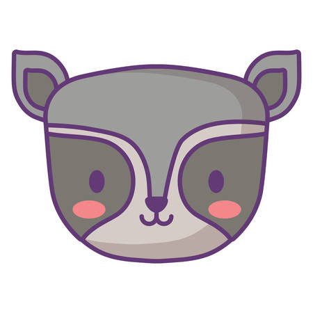 cute raccoon icon over white background, vector illustrationのイラスト素材