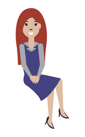 cartoon woman icon over white background, vector illustrationのイラスト素材