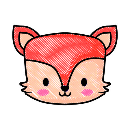 cute fox icon over white background, vector illustrationのイラスト素材