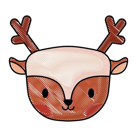 cute deer icon over white background, vector illustrationのイラスト素材