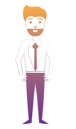 cartoon businessman icon over white background, vector illustrationのイラスト素材