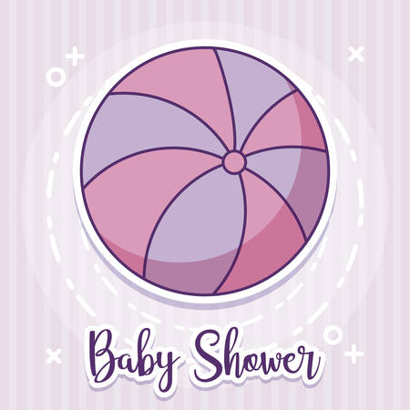 baby shower design with ball icon over pink background, vector illustrationのイラスト素材