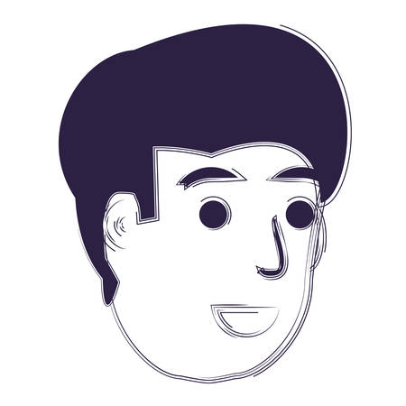 cartoon young man icon over white background, vector illustrationのイラスト素材
