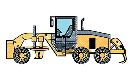grader truck icon over white background, vector illustrationのイラスト素材