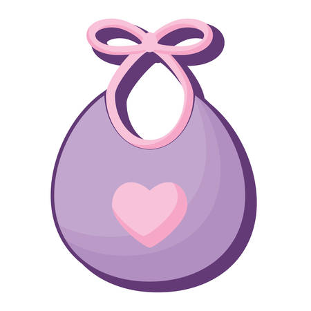 bib with heart icon over white background, vector illustrationのイラスト素材