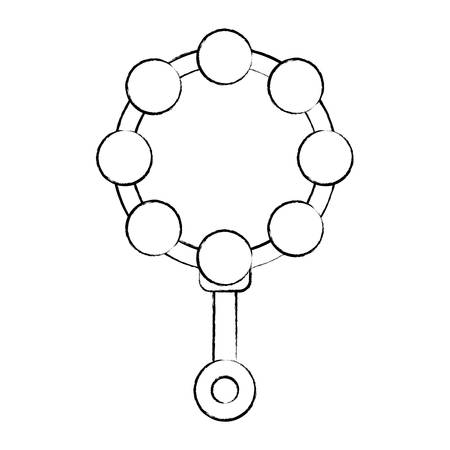 baby rattle toy over white background, vector illustrationのイラスト素材