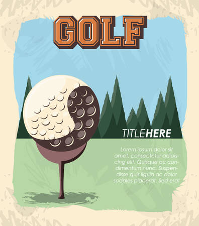 golf club label with ball vector illustration designのイラスト素材