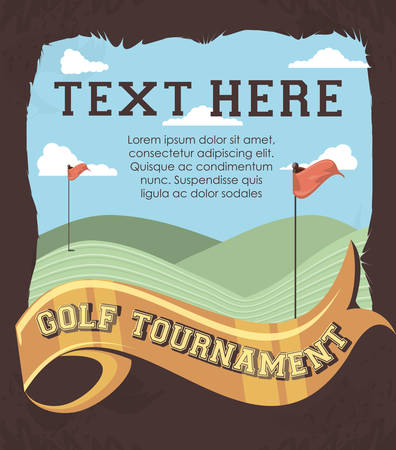 golf club label with course vector illustration designのイラスト素材