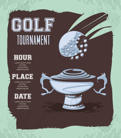 silver trophy golf tournament vector illustration designのイラスト素材
