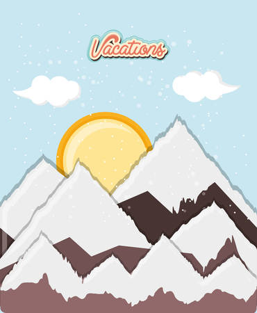 travel vacation with summer landscape vector illustration designのイラスト素材