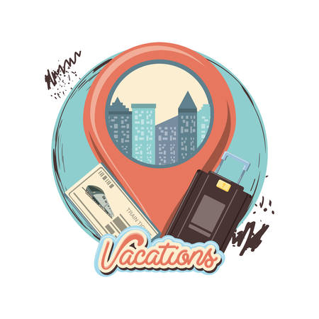 travel vacation with pointer location vector illustration designのイラスト素材