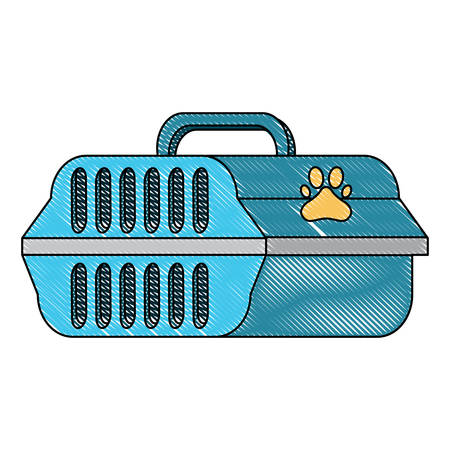 pet transport box icon over white background, vector illustrationのイラスト素材