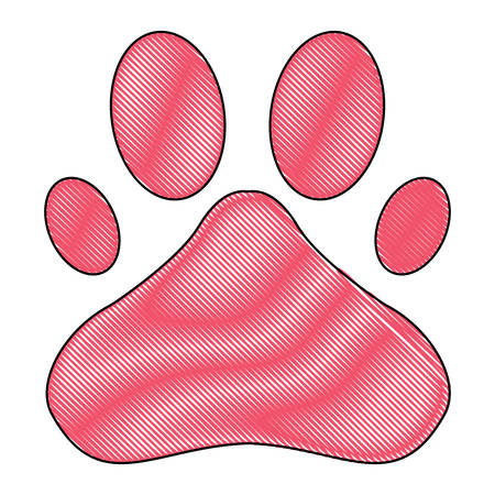 dog paw icon over white background, vector illustrationのイラスト素材