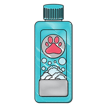 Pet Shampoo Bottle Icon over white background, vector illustrationのイラスト素材