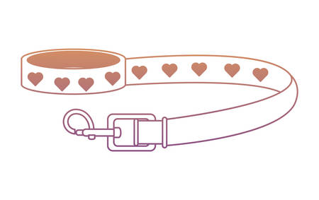 pet collar and leash over white background, vector illustrationのイラスト素材