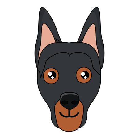 doberman dog icon over white background, vector illustrationのイラスト素材