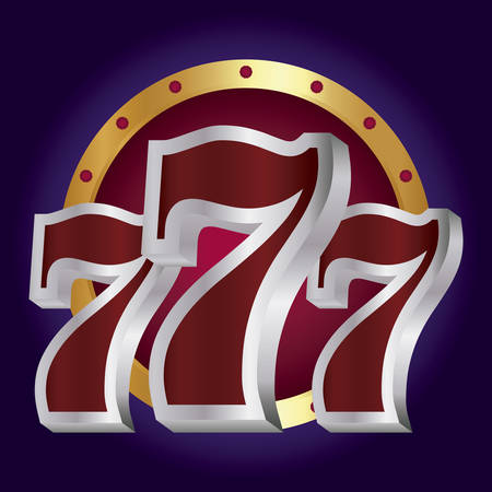Casino design with 777 numbers over purple  background, colorful design. vector illustrationのイラスト素材