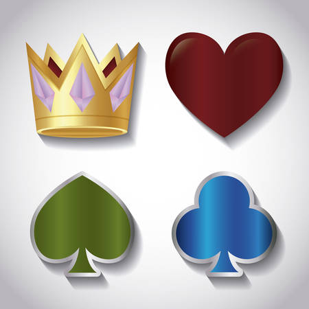 casino icon set over background, colorful design. vector illustrationのイラスト素材