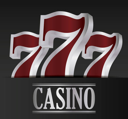 Casino design with 777 numbers over black background, colorful design. vector illustrationのイラスト素材